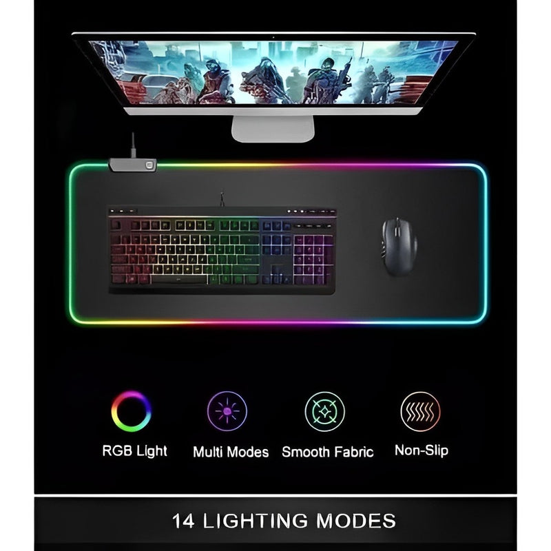ALFA Mouse Pad Gamer Iluminado Rgb Led
