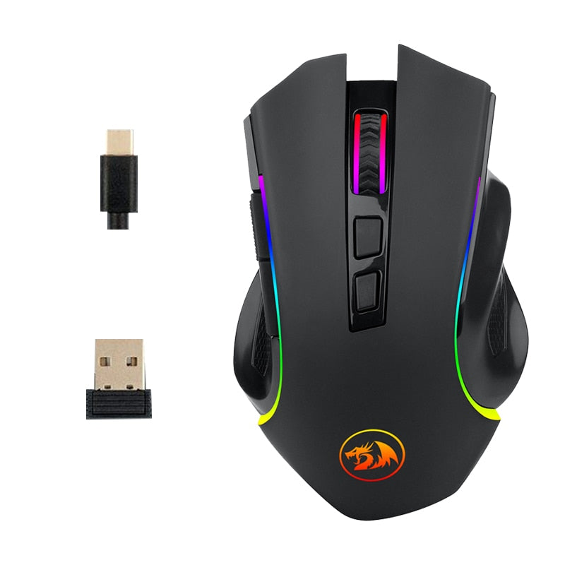 Redragon M602KS Wireless Gaming Mouse RGB Backlit MMO 7 Programmable Buttons Mouse Macro Recording For Laptop PC Gamer