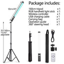 RGB Handheld Bastão LED de Fotografia com Bateria Recarregável