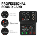 Q12 Audio Interface USB Sound Card Drive-free Portable Mini 2way Electric Guitar Recording Professional Mixer For Studio Singing