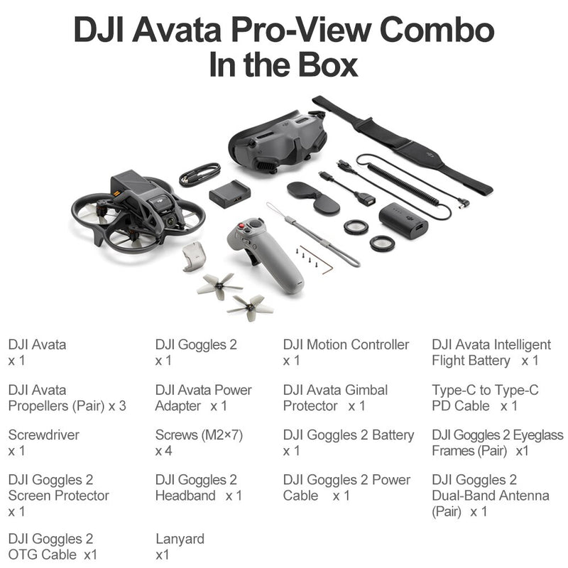 DJI AVATA Pro View Combo FPV Drone Quadcopter com Goggles V2 Motion Controller 4K/60fps 155° FOV Videos 10km 1080P Transmission