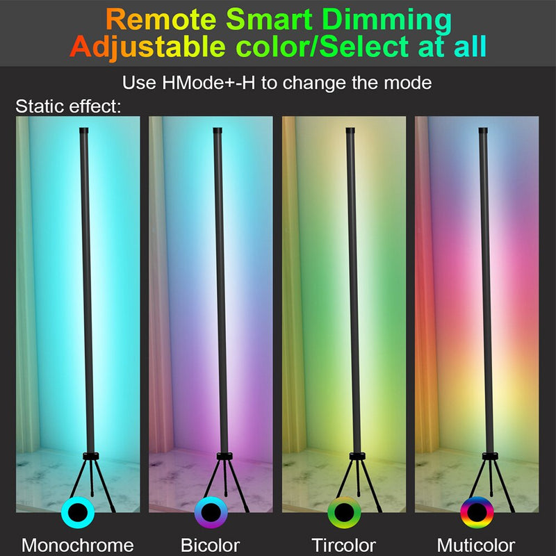 RGB LED Floor Light Corner Standing Lamp App Control Smart WIFI Tuya 1.2M Dimmable Living Room Ambient Light Home Decor Lamp
