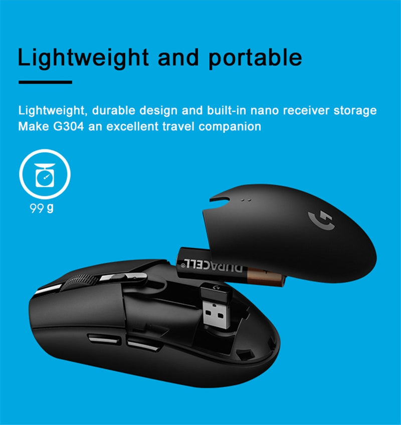 Original Logitech G304 / G305 Wireless Gaming Mouse PC Gamer 12000DPI Hero Sensor RGB Usb For Laptop Computer Mechanical Button