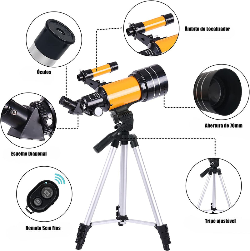 Professional Astronomical Telescope 150 Times Zoom HD High-Power Portable Tripod Night Vision Deep Space Star View Moon Universe
