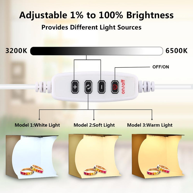 PULUZ 30cm/20cm LED Ring Light box Lightbox Photo Studio Box Photography Light Studio Shooting Tent Box Kit &amp; 6 Color Backdrops