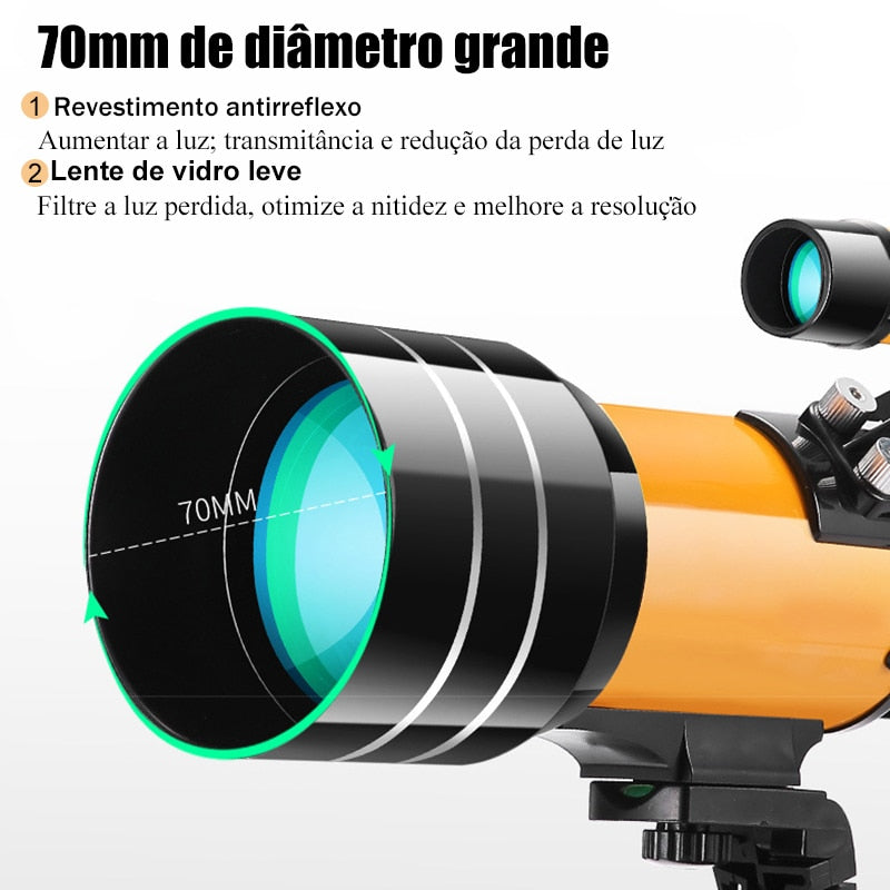 Professional Astronomical Telescope 150 Times Zoom HD High-Power Portable Tripod Night Vision Deep Space Star View Moon Universe
