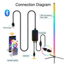 RGB LED Floor Light Corner Standing Lamp App Control Smart WIFI Tuya 1.2M Dimmable Living Room Ambient Light Home Decor Lamp