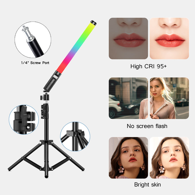 RGB Handheld Bastão LED de Fotografia com Bateria Recarregável