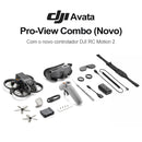 DJI AVATA Pro View Combo FPV Drone Quadcopter com Goggles V2 Motion Controller 4K/60fps 155° FOV Videos 10km 1080P Transmission