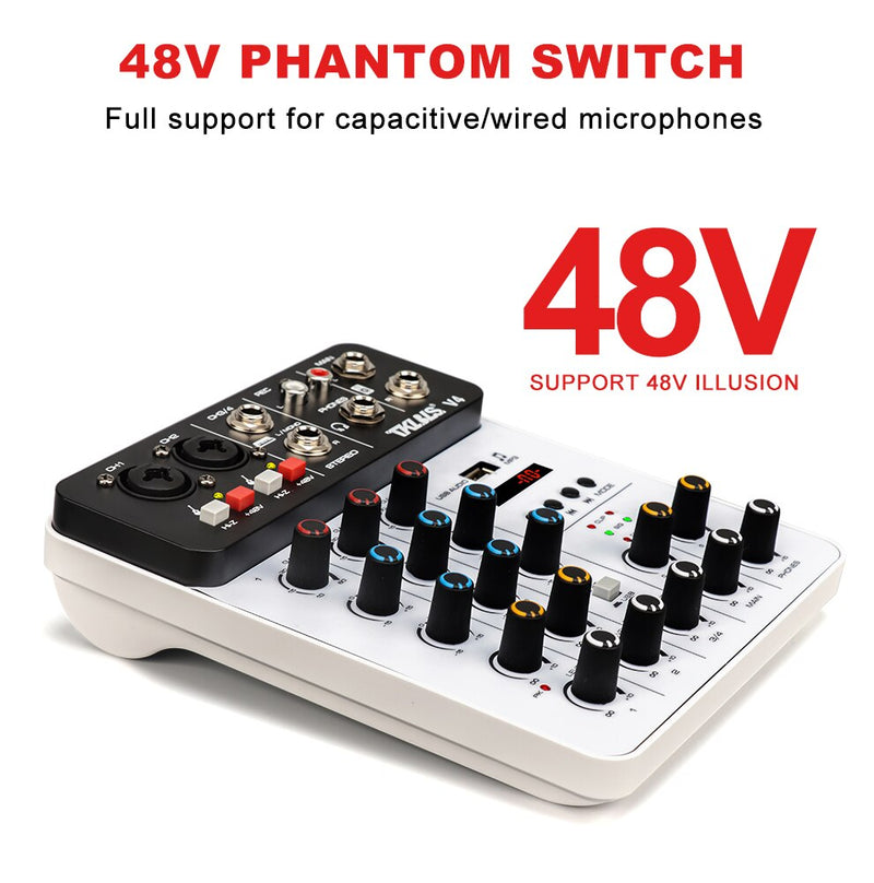 Mixer de áudio de 4 canais