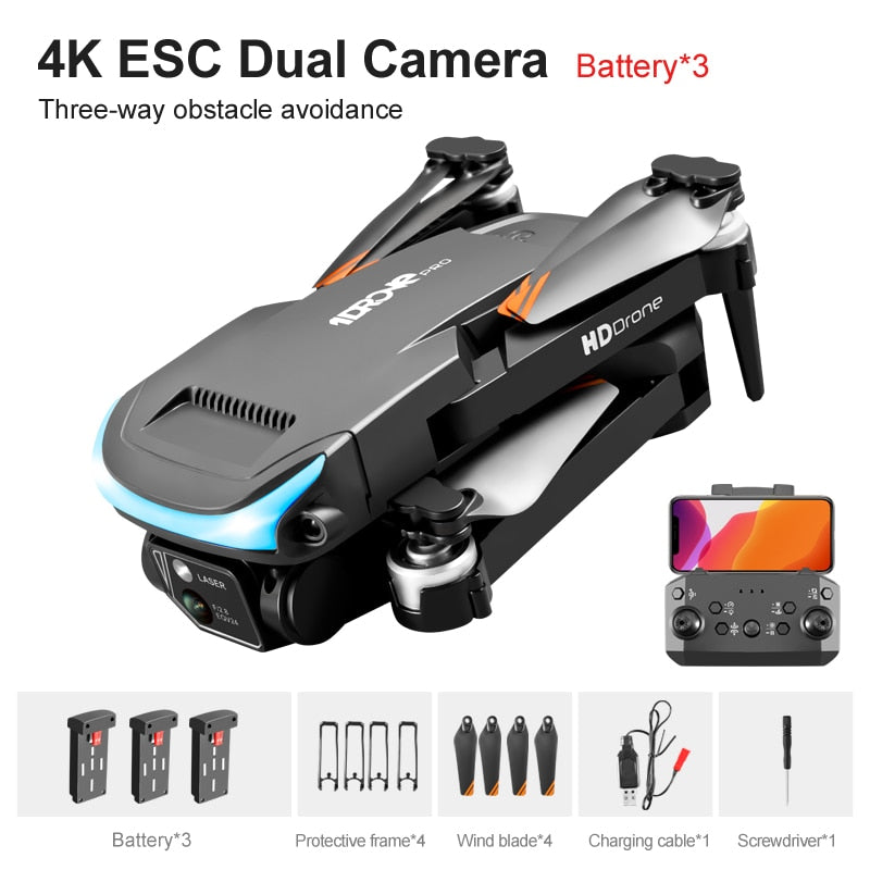 LEETA 2023 NEW Drone Z888 And Battery Drone With 4K HD Dual Lens And Optical Flow Hover Photography RC Mini Plane Toys