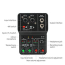 Q12 Audio Interface USB Sound Card Drive-free Portable Mini 2way Electric Guitar Recording Professional Mixer For Studio Singing