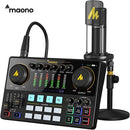 Maonocaster Sound Card Set With XLR Microphone Audio Interface Podcasting for Youtube DJ Live Streaming Phone Computer PC AME2A