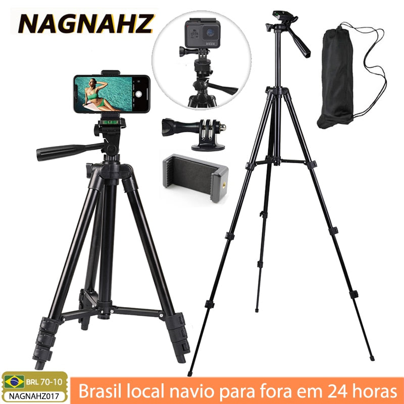NA-3120 Phone Tripod Stand 40inch Universal Photography for Gopro iPhone Samsung Xiaomi Huawei Phone Aluminum Travel Tripode Par